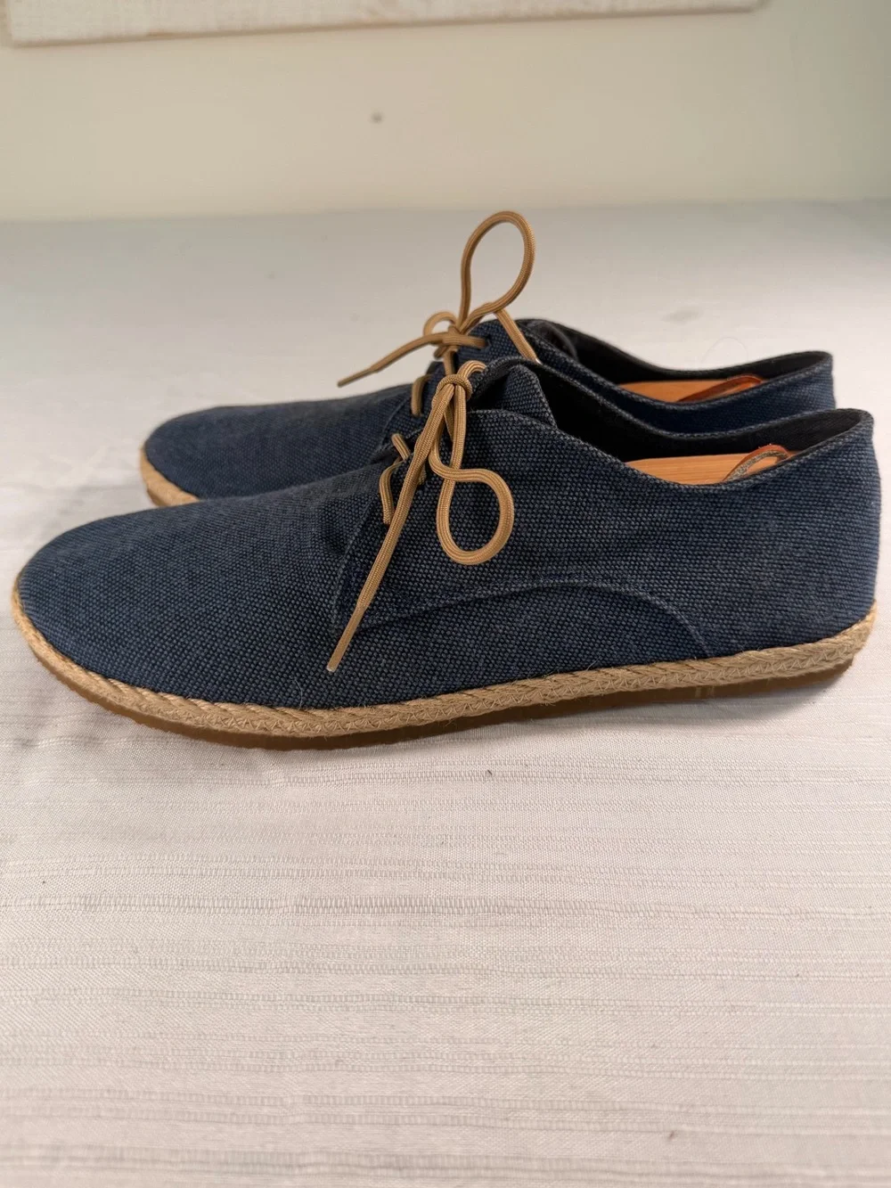 Patara Navy Canvas Lace Canvas Shoes with Tan Laces